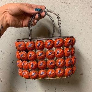 Orange Fanta bottle cap purse